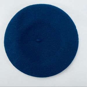 Vintage Navy Blue Wool Beret Czech European